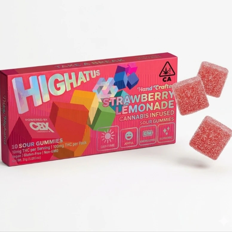 Highatus - Highatus - Edibles - Strawberry Lemonade Sour Gummies 100mg Main Image