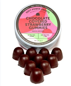 SOFT POWER SWEETS - Soft Power Sweets - Chocolate Covered Strawberry Gummies - Indica-Infused - 100mg - Edible
