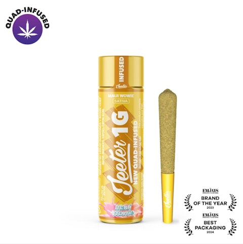 Jeeter - Maui Wowie -Sativa- 39.81% THC | New Quad Infused | 44.11% TAC (Pre-Roll) 1g | Jeeter      -jj4 back