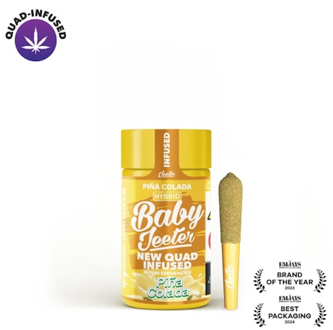 Jeeter - Pina Colada -Hybrid- 39.81% THC | Baby Jeeter New Quad Infused 39.81% TAC (Pre-Roll) 5pk, 2.5g | Jeeter       -nn4 Front