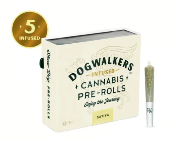 Dogwalkers - Slapz -Hybrid- 36.44% THC | Show Dog Infused 5 pack "Stay" .5g (Pre-Roll) 2.25g | Dogwalkers      -r3 back