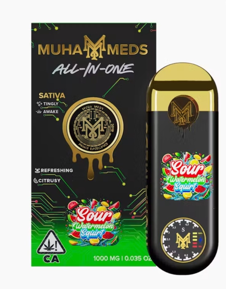 muha meds disposable vape flavors Med - - Sour Watermelon Squirt - 1g QTY:SINGLE PC Adjustable Wattage Wintergreen RAZ LTX DC25000