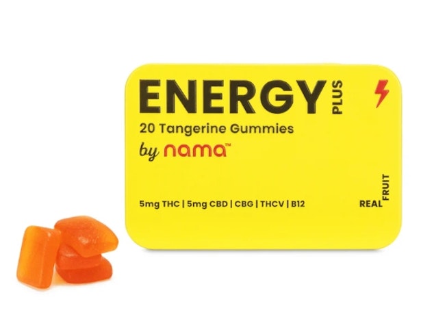 Nama - Tangerine -Sativa- (Energy Plus) 5mg THC | 5mg CBD | 1mg CBG | 1mg THV | B12 | 20 gummies (Edibles) | Nama   -ttt11