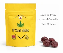 Ol' Skool Edibles- Packaged Passion Fruit Jolly Drops (live rosin infused) 5mg THC