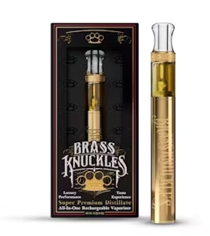 Brass Knuckles - Alaskan Thunder Fu#! -Sativa- 90.66% THC | AIO 1g Super Premium Distillate Rechargeable (Vaporizer) | Brass Knuckles    -uuu2 FRONT