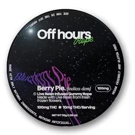 Off Hours - A37 Off Hours Berry Pie "Blueberry Pie" Live Resin Infused Rope 100mg Main Image