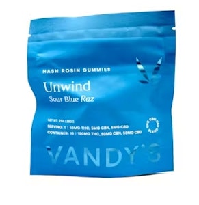 Vandys - H31 Vandy's Unwind Sour Blue Raz Gummies 10pk