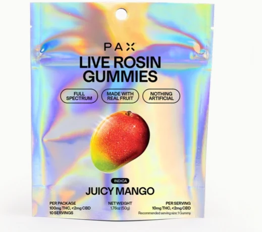 PAX - H33 PAX Live Rosin Juicy Mango Gummies 10pk Main Image