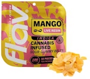 Mango -Indica- Live Resin Cannabis Infused Sour (Gummy) Belts - 100mg  Ten Pieces |   Flav   -bb3