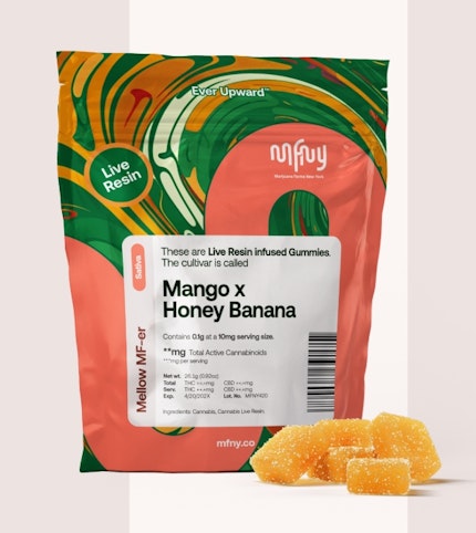 MFNY - MFNY | Mango x Honey Banana -Sativa- 10mg 10pk Live Resin Gummies (Edibles) |      -X4 BACK