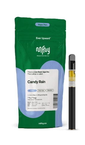 MFNY - Candy Rain -Indica- 75.95% THC | Live Resin Rechargeable Pen (Vaporizer) 0.5g | MFNY   - x3 Front