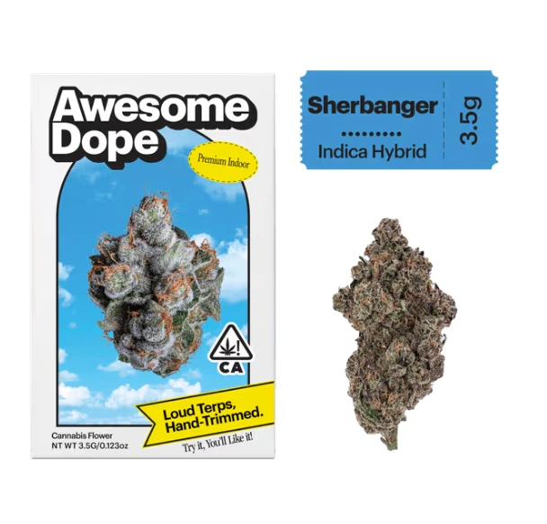 Awesome Dope - Awesome Dope | Sherbanger | Indoor Flower 3.5g Indica Hybrid Main Image