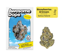Awesome Dope | Strawberries & Cream | Indoor Flower 3.5g Sativa Hybrid