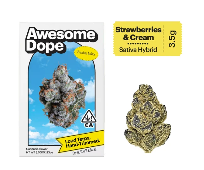 Awesome Dope - Awesome Dope | Strawberries & Cream | Indoor Flower 3.5g Sativa Hybrid Main Image