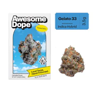 Awesome Dope | Gelato 33 | Indoor Flower 3.5g Indica Hybrid