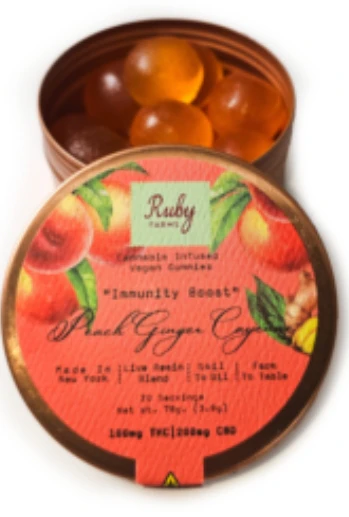 Ruby Farms - A33 Ruby Farms Peach Ginger Cayenne "Immunity Boost" Gummies 20pk Main Image