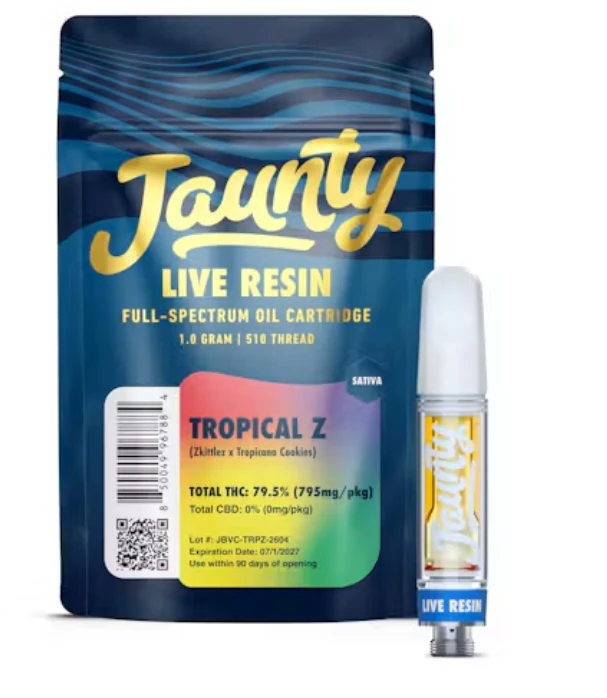 Jaunty - D10 Jaunty Tropical Z Live Resin 510 Cart 1g Main Image