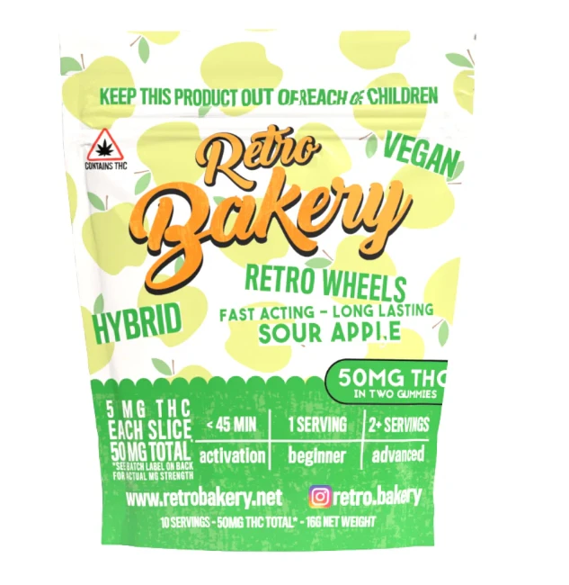 RETRO BAKERY - Retro Bakery- Sour Apple Wheels (50mg) Main Image