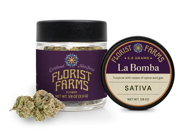 Florist Farms - La Bomba -Sativa- 3.5g (Flower) Jar | Florist Farms     -v8 front