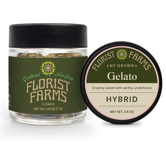 Florist Farms - Gelato -Hybrid- 27.00% THC | (Flower) 7g Jar | Florist Farms    -o4 front