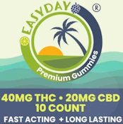 60 MG Lime Blackberry Smooth & Sensual Gummies By Easy Day 600 MG Total 10 Count 40 MG THC 20 MG CBD Each