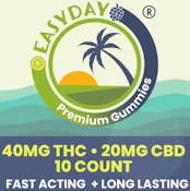 60 MG Lime Blackberry Smooth & Sensual Gummies By Easy Day 40 MG THC 20 MG CBD
