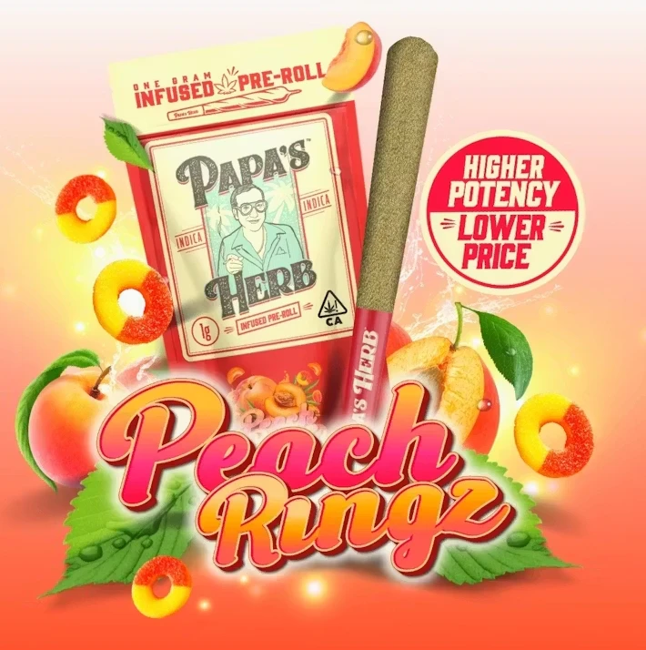 Papa's Herb - Papa's Herb | Peach Ringz | (I) Infused Preroll (1g) Main Image