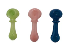 3.5" Full Frit Art Flat Mouth Spoon Hand Pipe
