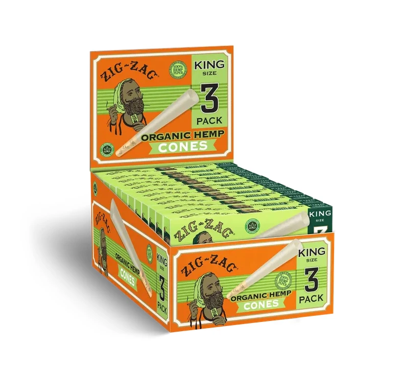 Zig-Zag - Zig-Zag - King Size Organic Hemp Cones - 3pk Main Image