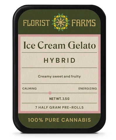 Florist Farms - Ice Cream Gelato -Hybrid- Infused Live Resin 5pk (Pre-Rolls) .5g | Florist Farms   -l4 MIDDLE