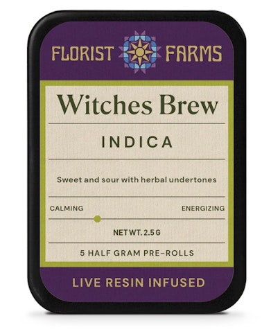 Florist Farms - Witches Brew -Indica- Infused Live Resin 5pk (Pre-Rolls) .5g | Florist Farms   -l4 FRONT
