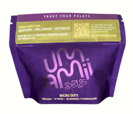 Umamii - Umamii - Mixed Berry, Pink Lemonade, Watermelon - Sour Indica Micro Dots Variety Pack - 99mg - 3mg x 33ct. - Edibles Main Image