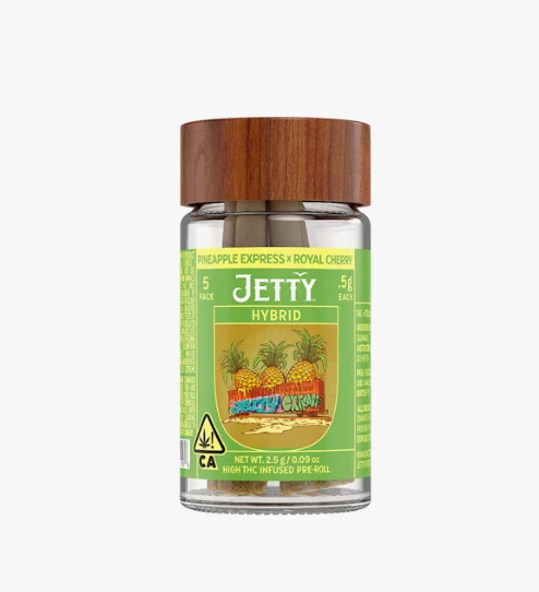 Jetty Extracts - Jetty | Pineapple Express x Pink Certz | Preroll High THC 2.5g - 5pk Jar (H) Main Image