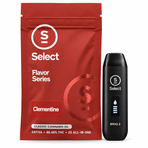 Select - Clementine – Sativa – 86.48% THC | 2g Flavor Series BRIQ 2 All-in-One Vape | Select -ttt9 back
