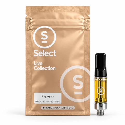 Select - Papayaz – Indica – 83.37% THC | 1g Live Collection 510 Cartridge | Select -uuu9 front