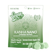 Kanha Nano Serene Green Apple 20:1 CBD:THC Vegan CBD Gummies