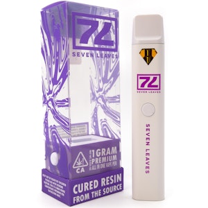 SEVEN LEAVES - Permanent Push Pop x Sneakers 1g Cured Resin All In One Cart - Seven Leaves