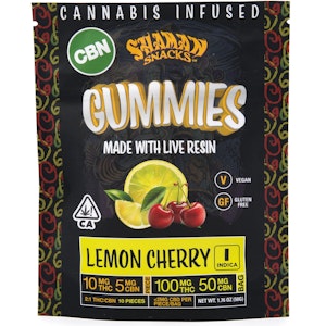 SHAMAN EXTRACTS - Lemon Cherry 2:1 CBN 150mg 10 Pack Live Resin Gummies - Shaman Snacks