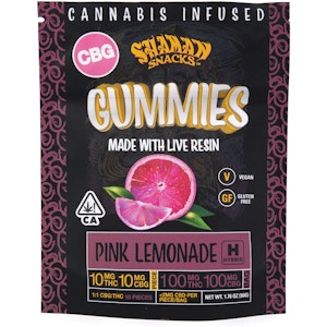 SHAMAN EXTRACTS - Pink Lemonade 1:1 CBG 200mg 10 Pack Live Resin Gummies - Shaman Snacks