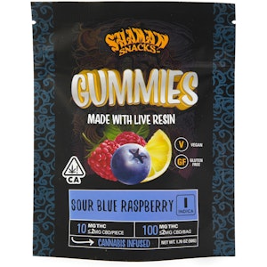 SHAMAN EXTRACTS - Sour Blue Raspberry 100mg 10 Pack Live Resin Gummies - Shaman Extracts