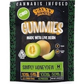 Simply Honeydew 2:1 CBD:THC 150mg 10 Pack Live Resin Gummies - Shaman Snacks