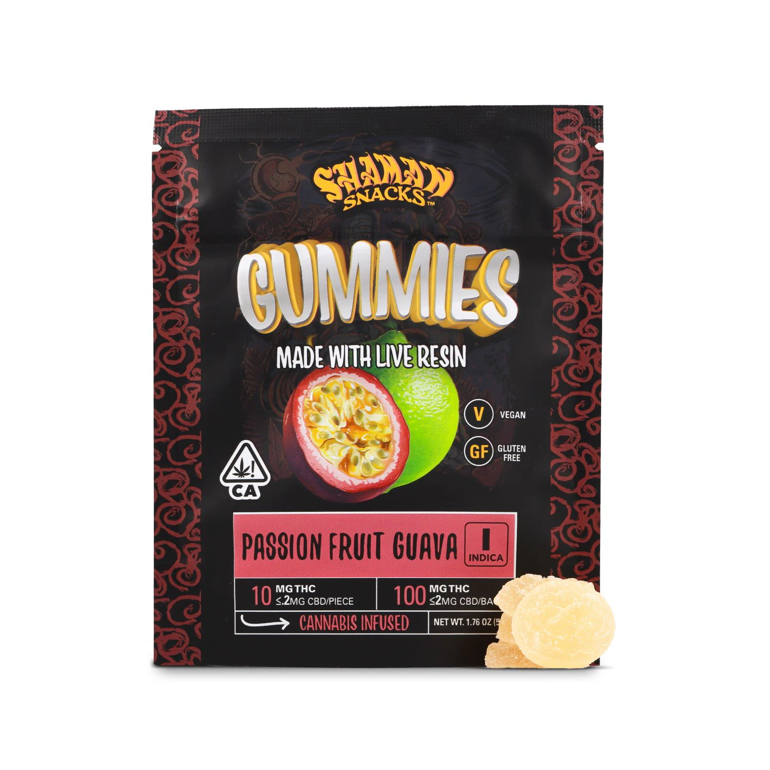 Shaman Extracts - Shaman Snacks - 100mg Gummies - Passion Fruit Guava Main Image