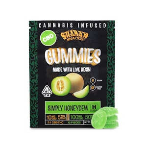 SHAMAN EXTRACTS - Shaman Snacks - 100mg 2:1CBD:THC Gummies - Simply Honeydew