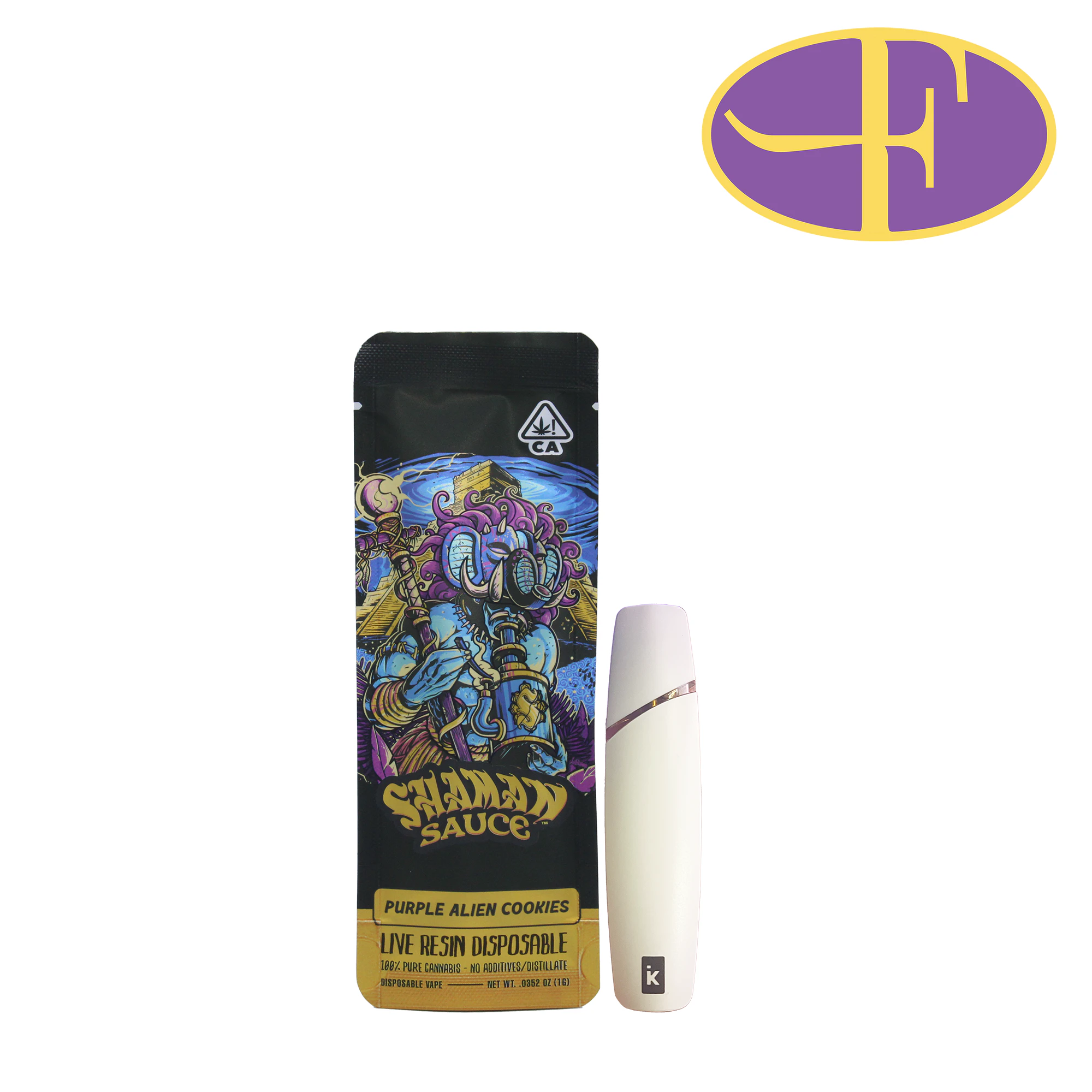 Shaman - Purple Alien Cookies Live Resin Disposable Vape Main Image