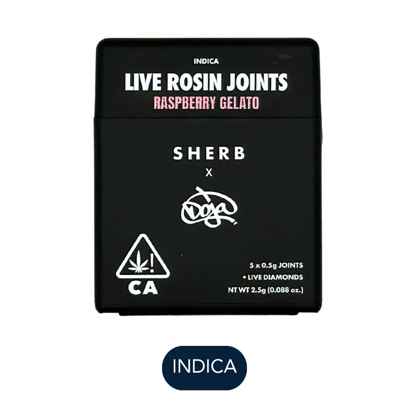 Sherbinskis - 2.5g Raspberry Gelato 5-Pack / 0.5g Live Rosin Joints / Sherbinskis x Doja Main Image