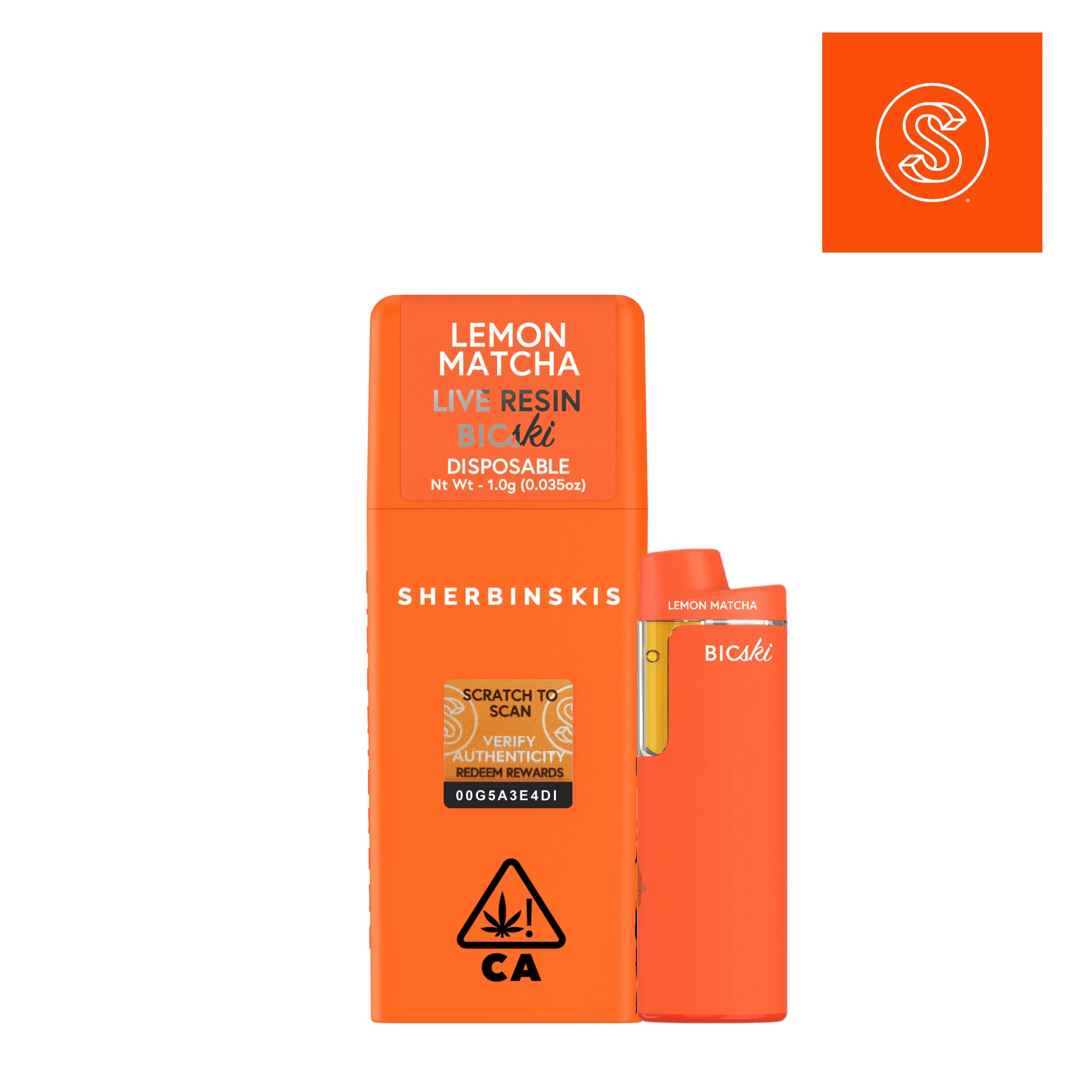 Sherbinskis - Lemon Matcha Live Resin Disposable Vape Main Image
