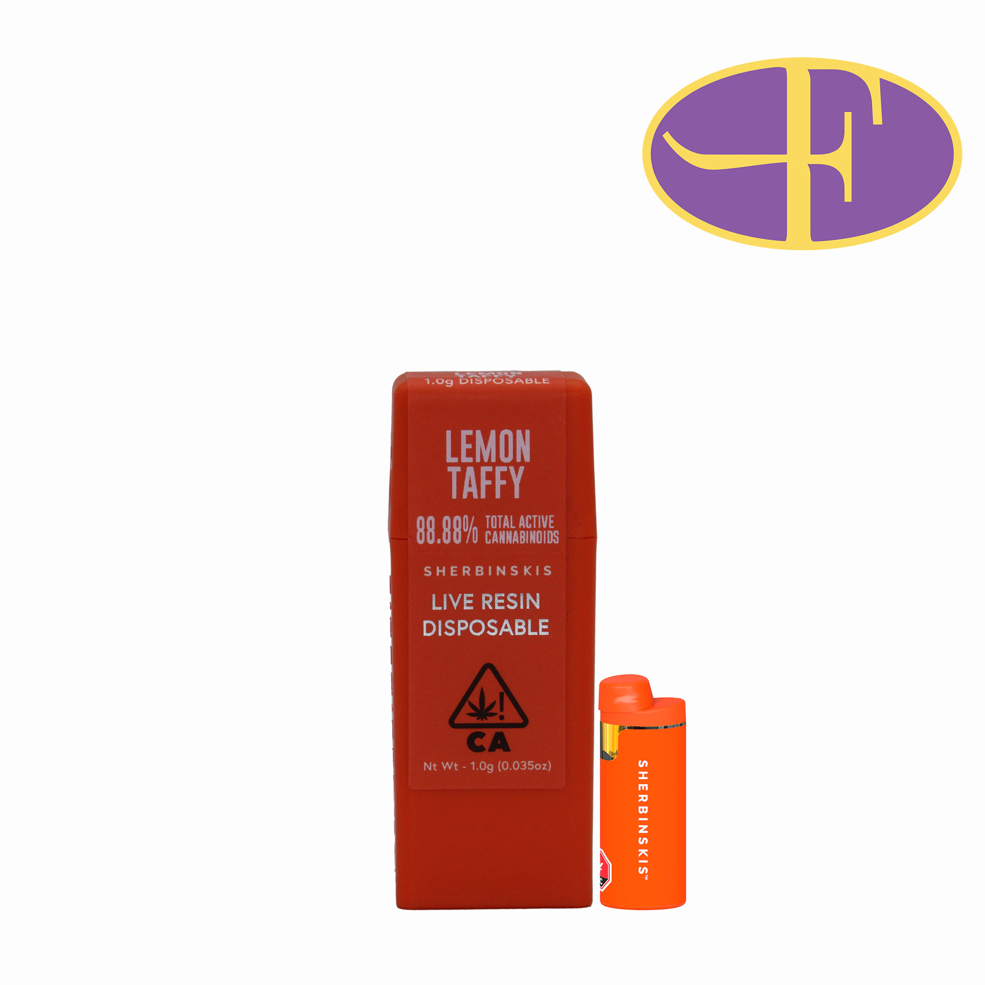 Sherbinskis - Lemon Taffy Live Resin Disposabe Vape Main Image