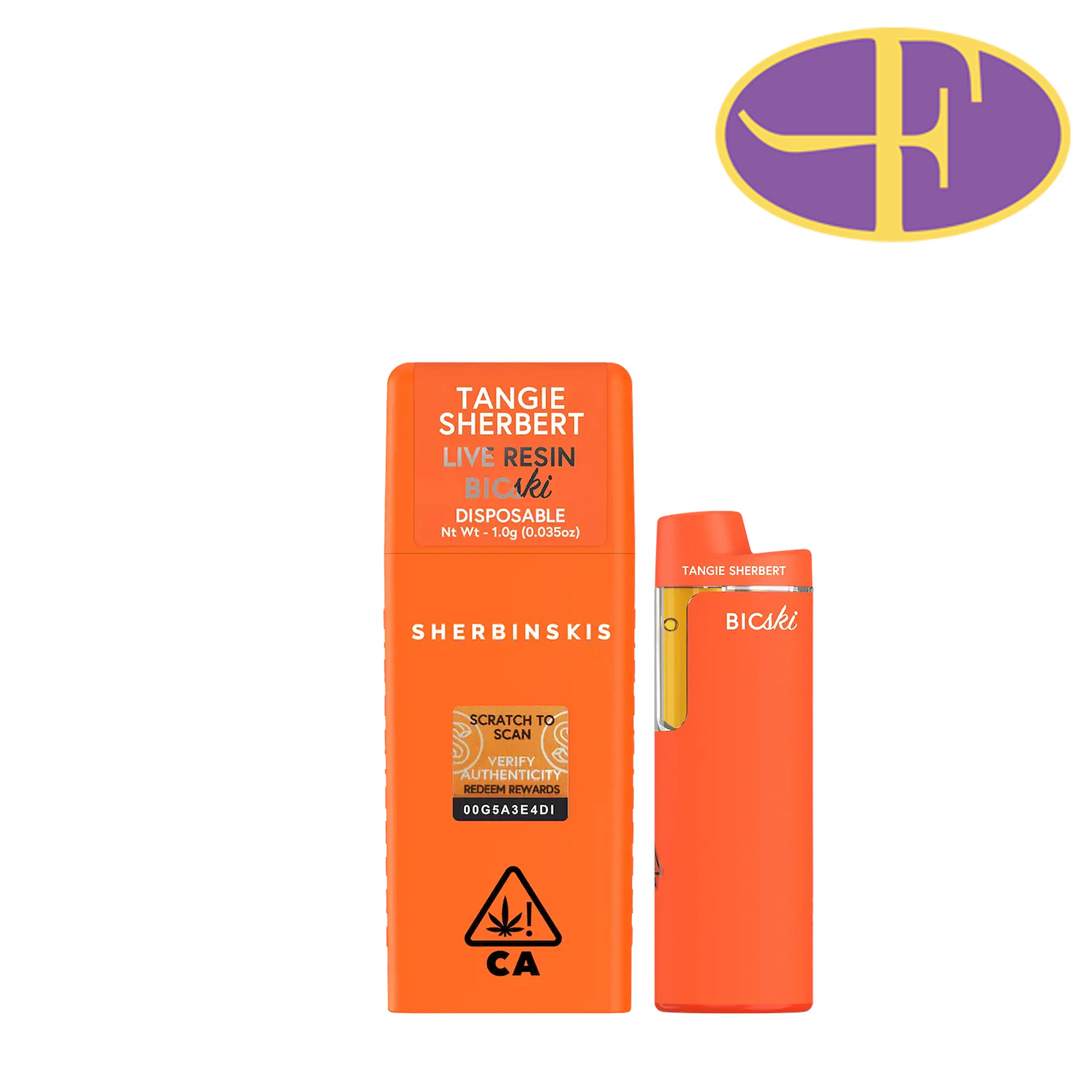 Sherbinskis - Tangie Sherbert Live Resin Disposable Vape Main Image