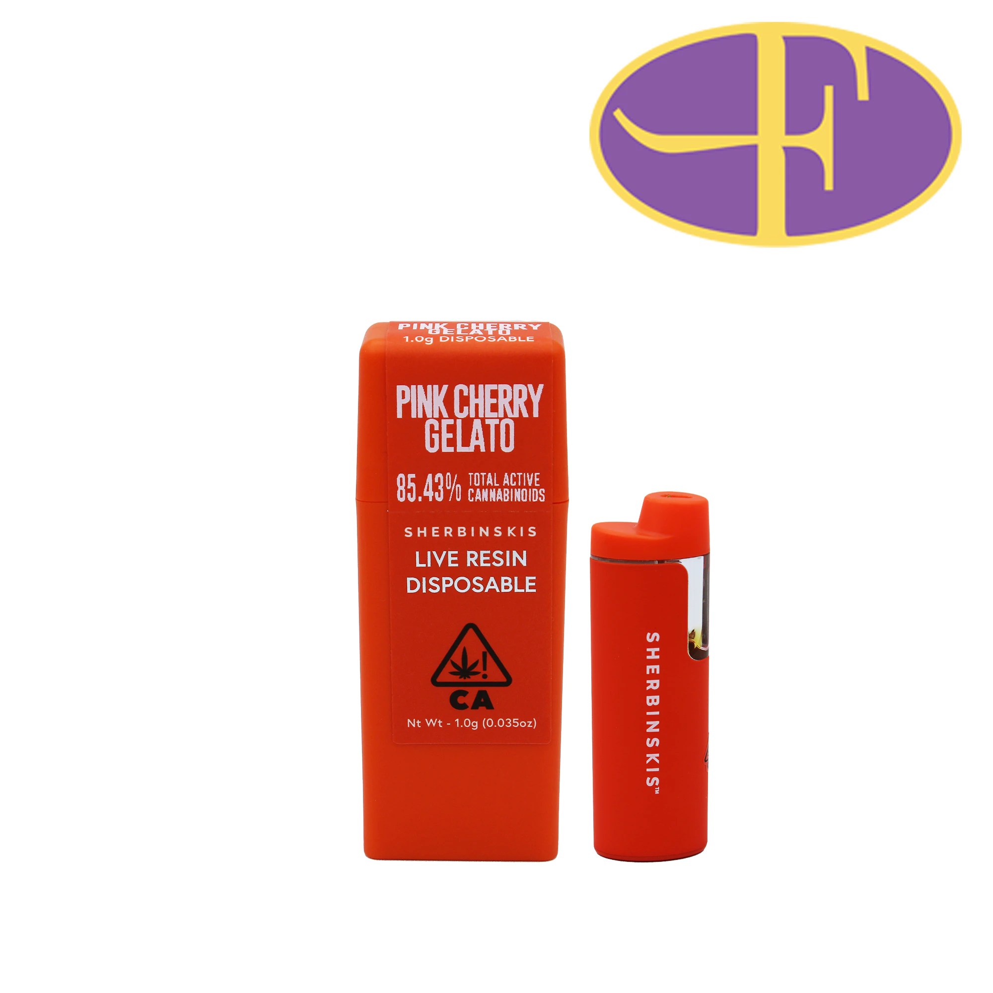 Sherbinskis - Pink Cherry Gelato Live Resin Disposable Vape Main Image