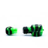 Silicone pipe with Glass Bowl - Green and Blue